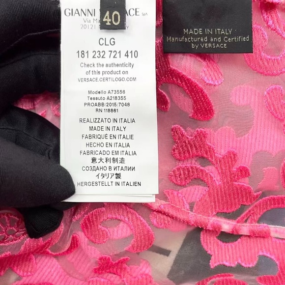 🚩steal authentic Versace Pink Floral Sheer Jacket - Picture 4 of 4